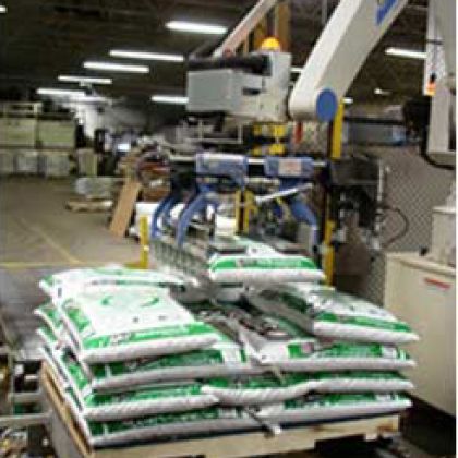 Stacking Pallet of Wood Chips